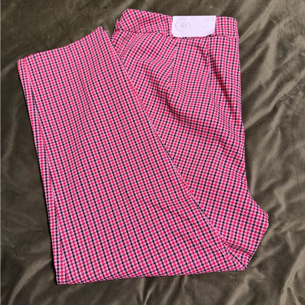 Women’s Houndstooth Stretch Pants - Pink/Black